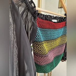 Alice & Olivia / ruched sexy rainbow blouse / XS